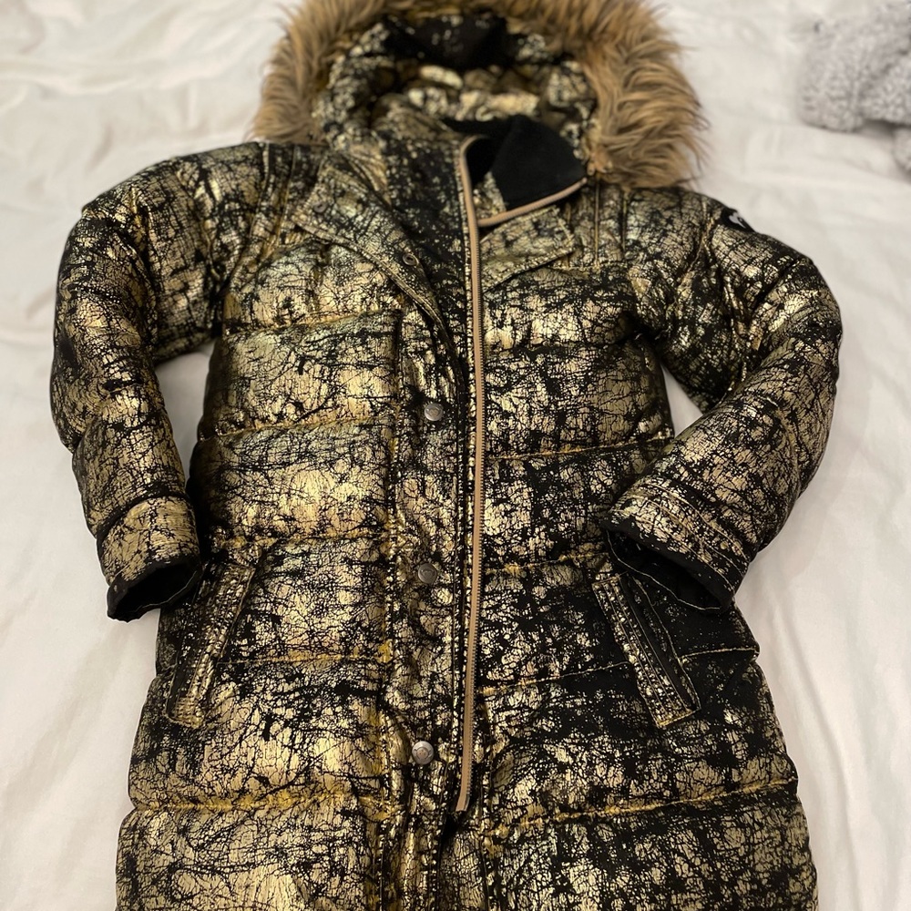 Appaman Gold and Black Kids Puffer Jacket